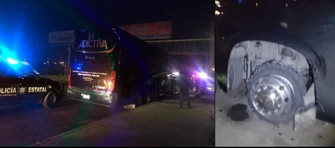 Lee más sobre el artículo Autobús de banda ‘La Adictiva’ es baleado tras concierto en Metepec, habrían recibido amenazas de no presentarse