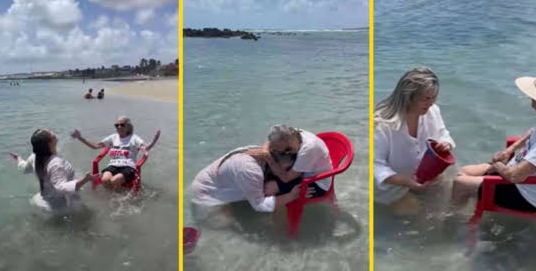 Video: Nieta lleva a su abuelita de 94 años a conocer el mar