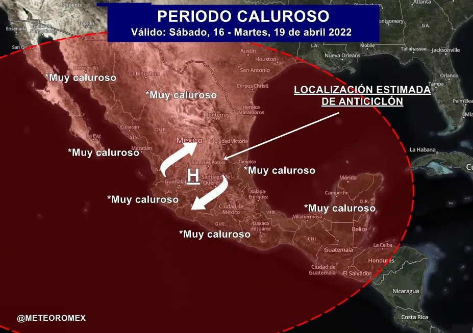 ADVERTENCIA: Mañana inicia un periodo caluroso con intensidad sobre gran parte de México.