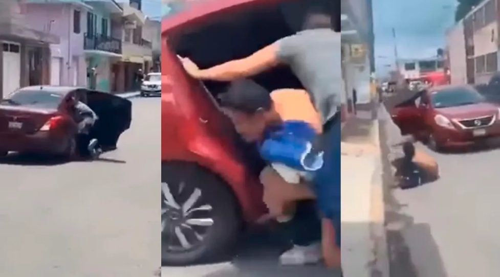 Video: Joven se arroja de auto en movimiento en Edomex para escapar de intento de secuestro