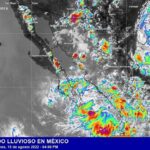 Imágenes de satélite donde se observan núcleos de tormenta en gran parte de México.