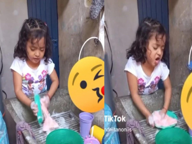 Lee más sobre el artículo Viralización del video de una niña cantando el tema de Ángela Aguilar y Yuridia mientras lava los platos, desplazando a Chucho.