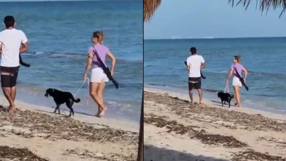 Turista extranjera armada en las playas de Yucatán genera alarma