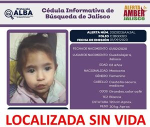 Lee más sobre el artículo «Trágico hallazgo: Encuentran el cuerpo de una niña de tres años desaparecida en Jalisco»